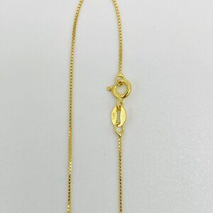 Gold Plated 925 Sterling Silver Box Chain - .8mm - 18"